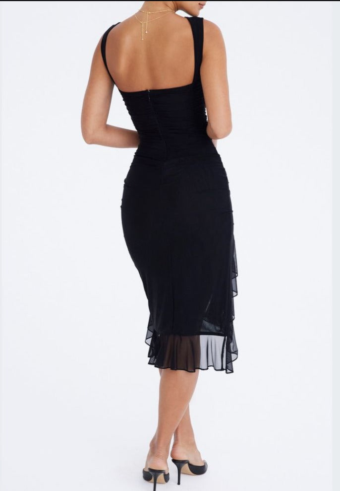 Charlotte| Rüschensatz Midi-Kleid - TikTok Exklusiv