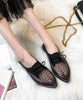 Vivian Schnür Flats Damen Apricot-Schwarz