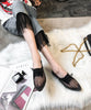 Vivian Schnür Flats Damen Apricot-Schwarz