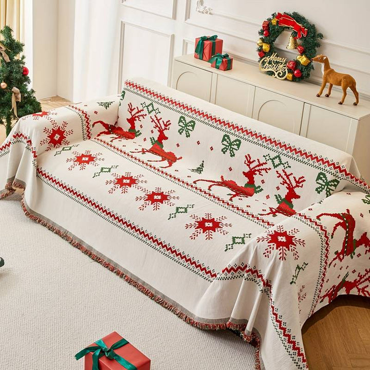 lusailstore - Weihnachts-Sofaüberwurf mit Motiv