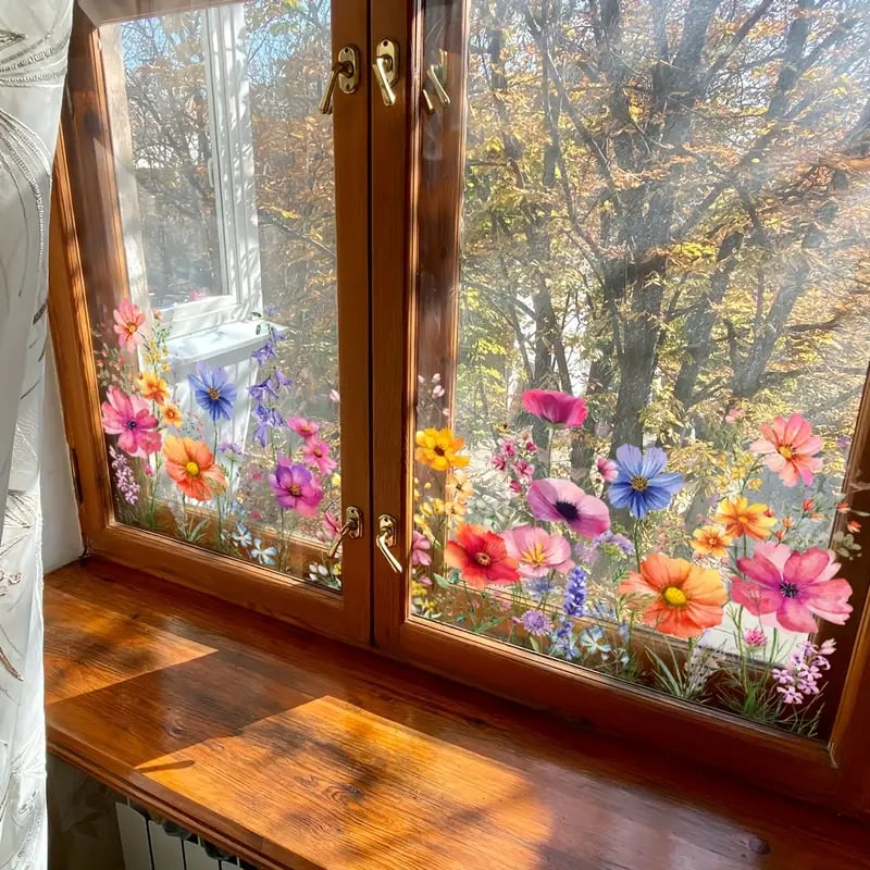 Bunte Blumenaufkleber für deine Fenster!
