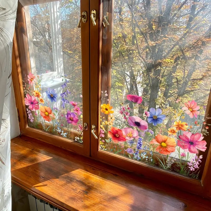 Bunte Blumenaufkleber für deine Fenster!