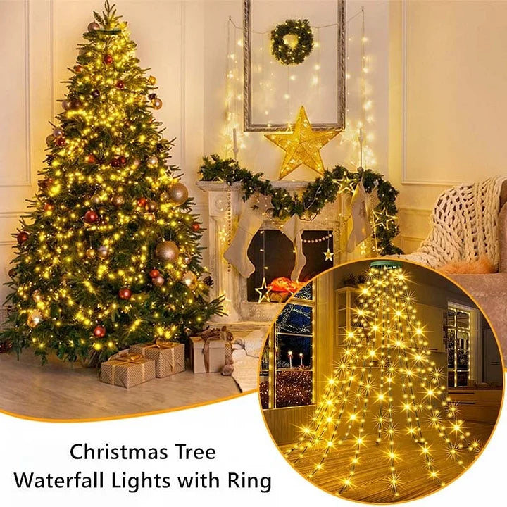 Weihnachtsbaum Wasserfalllichter