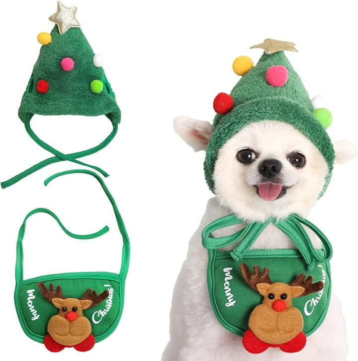 Weihnachtsbaum Pom-Pom-Hut — Verwandelt Ihr Haustier in ein Feiertags-Idol
