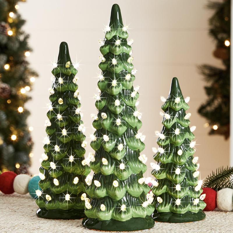 Weihnachtsbaum Tischdekoration — Atmosphärisches Licht Vollständig kabellos 3-teiliges Set