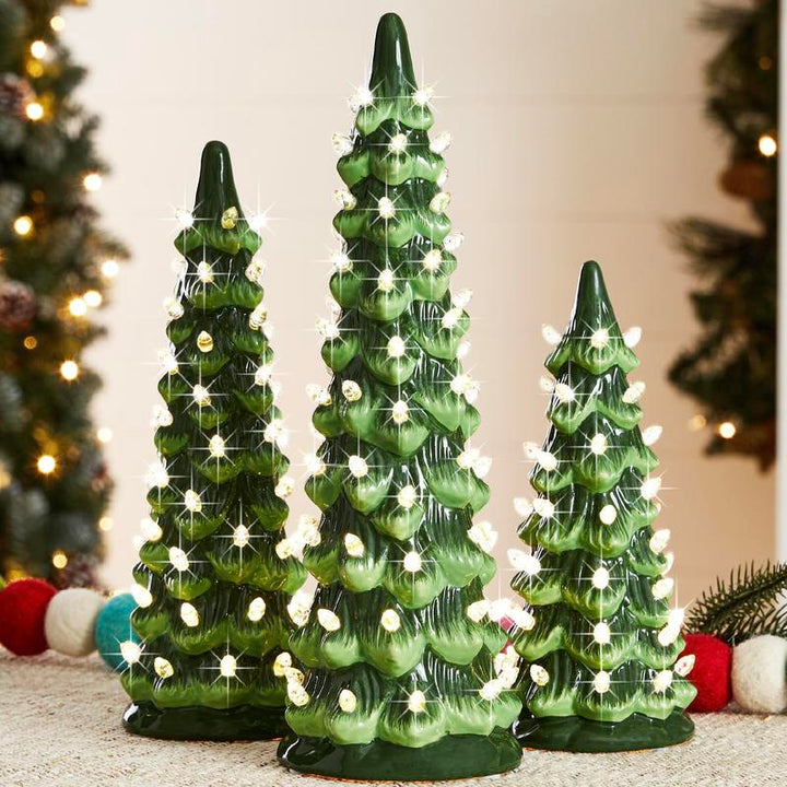 Weihnachtsbaum Tischdekoration — Atmosphärisches Licht Vollständig kabellos 3-teiliges Set