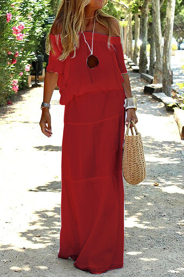 Seaside™ – Lässiges Off-Shoulder Maxikleid für den Strand