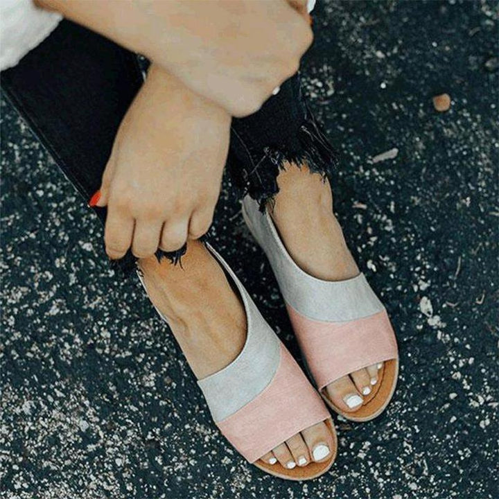 Zalirith – Stilvolle zweifarbige Sandalen mit offener Spitze