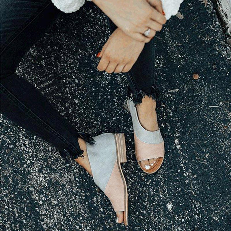 Zalirith™ – Stilvolle zweifarbige Sandalen mit offener Spitze