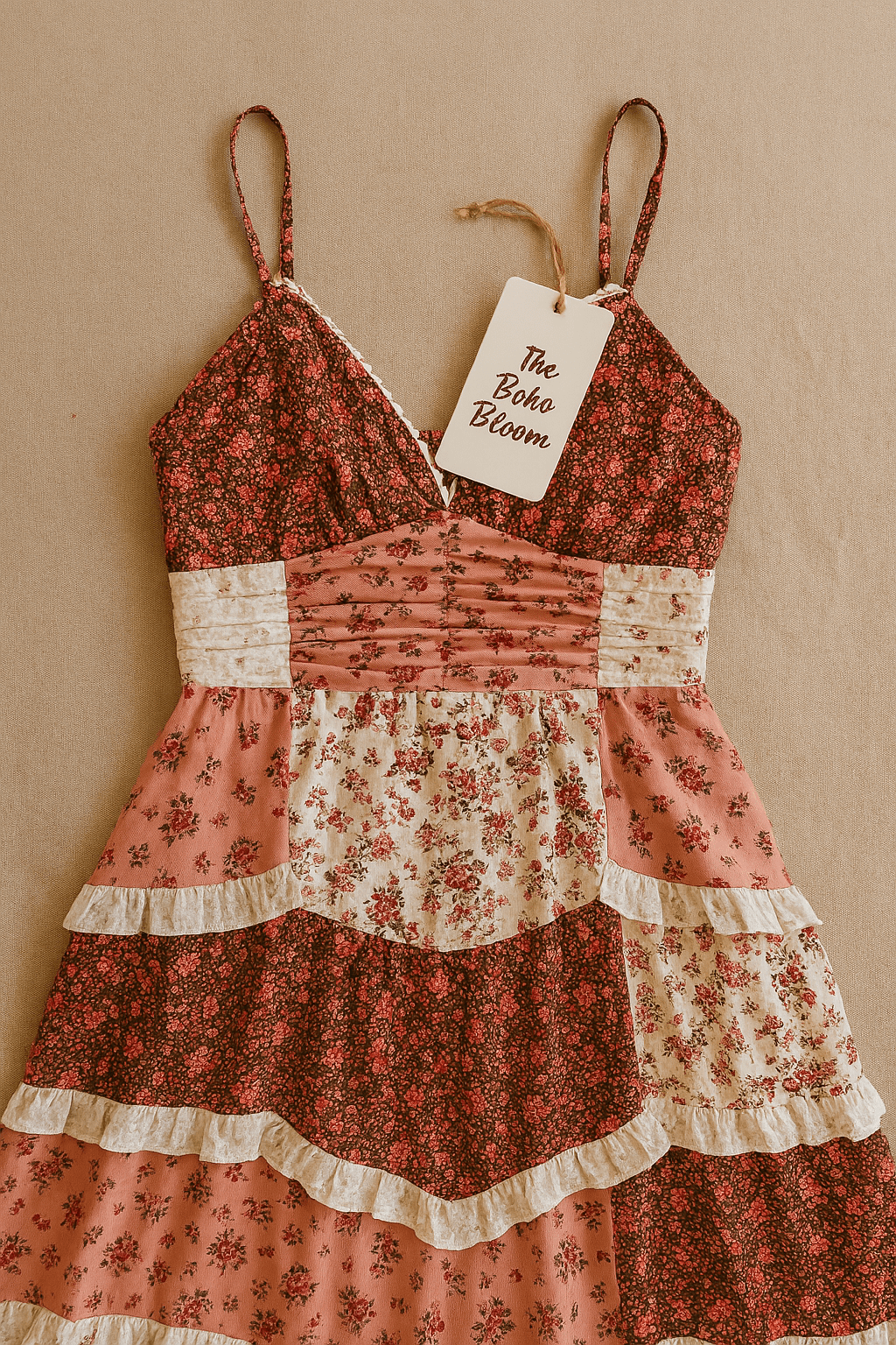Jessica™ | Blumiges zeitloses Patchwork-Maxikleid