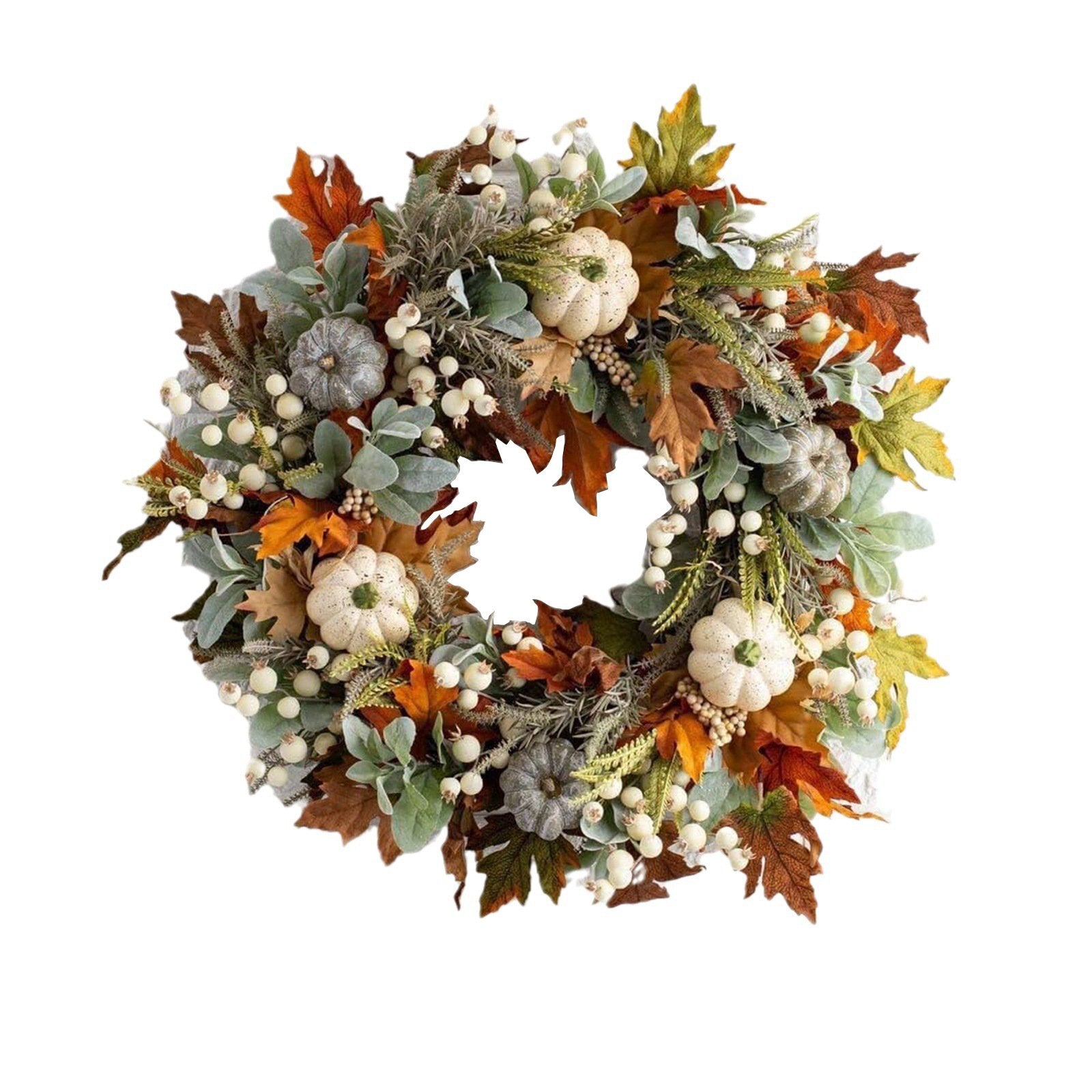 Herbstkranz mit Kürbis Ahornblättern