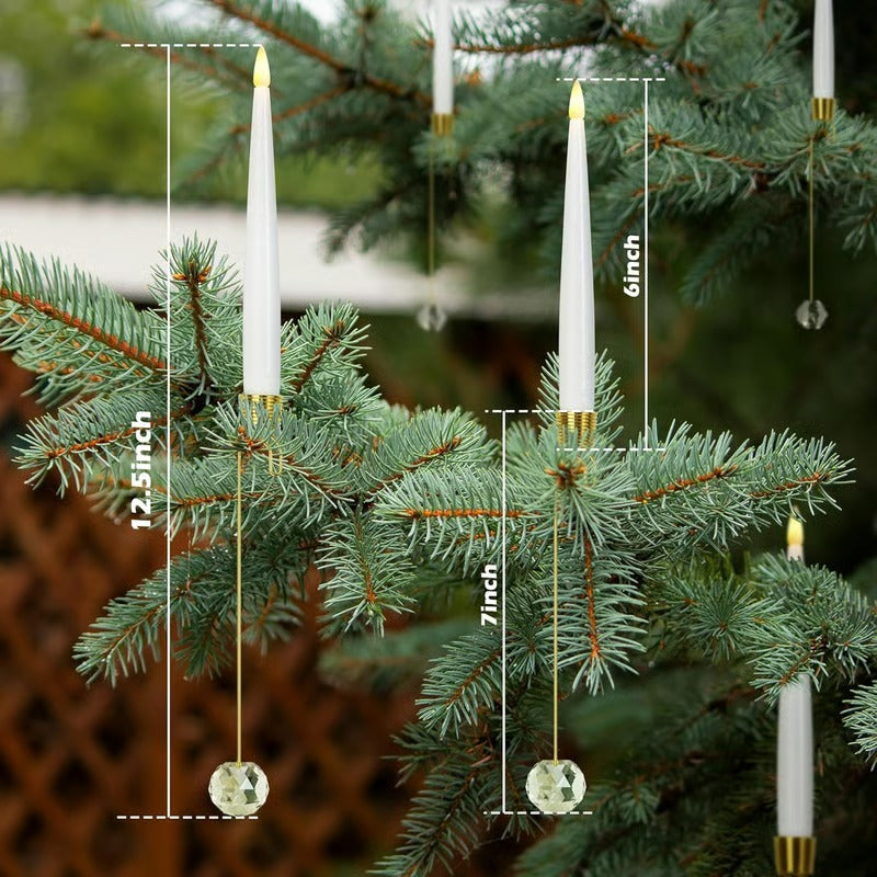 LED-Baumkerzen mit Kristallkugel – Warmes, realistisches Feiertagslicht