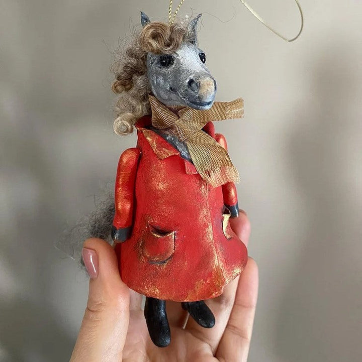 Handgefertigtes Pferdeornament – Umweltfreundlicher Weihnachtsanhänger