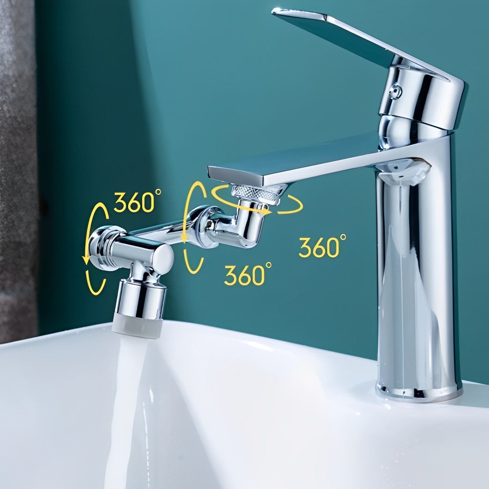 Drehbare Wasserhahnverlängerung für eine einfache Reinigung