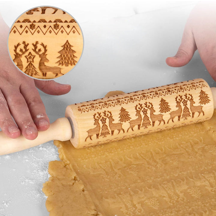 Weihnachtliche Holz-Rollholzrollen