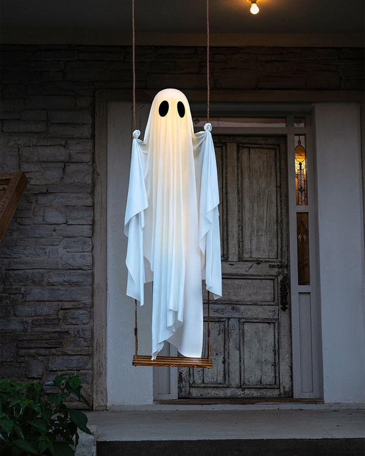 SALE Hängehängender Schaukel-Geist Halloween-Dekoration mit Lichterkette