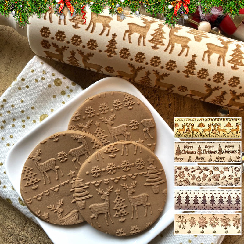 Weihnachtliche Holz-Rollholzrollen