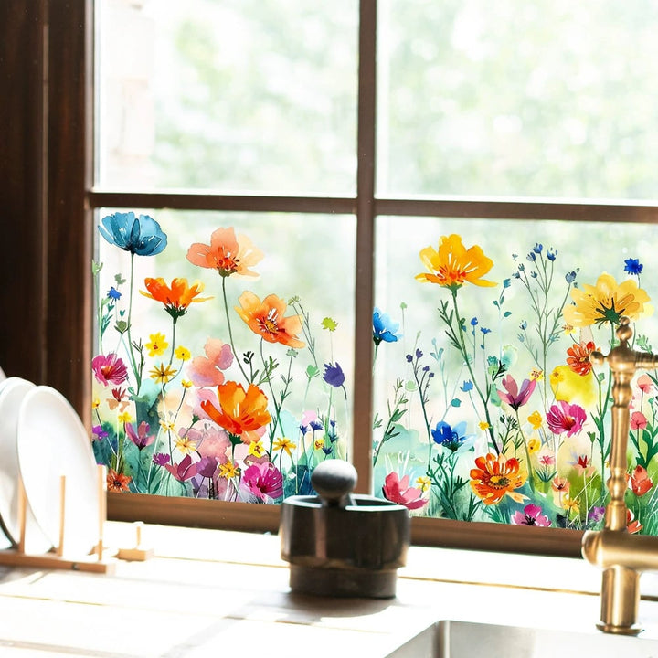 Bunte Blumenaufkleber für deine Fenster!
