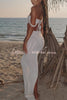 Kiara™ | Crochet Knit Braid Waist Slit Stretch Maxi Skirt