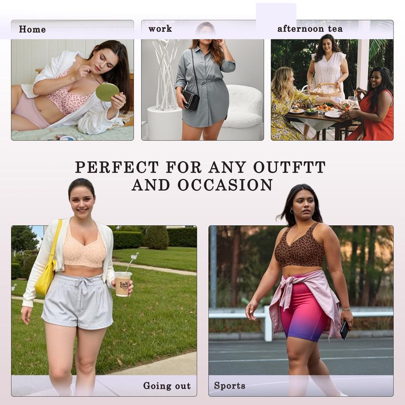 Damen Bralette bügellos nahtlos, tiefer V-Ausschnitt Alltags-BH bequem