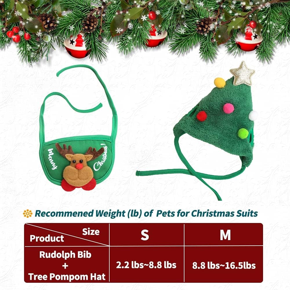 Weihnachtsbaum Pom-Pom-Hut — Verwandelt Ihr Haustier in ein Feiertags-Idol