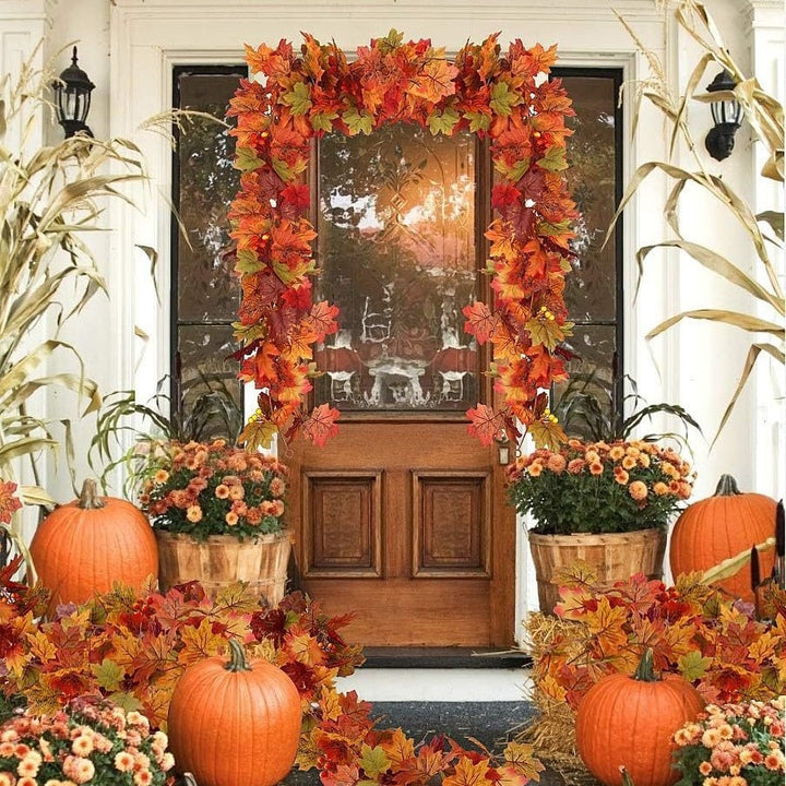 Herbstkranz mit Kürbis Ahornblättern