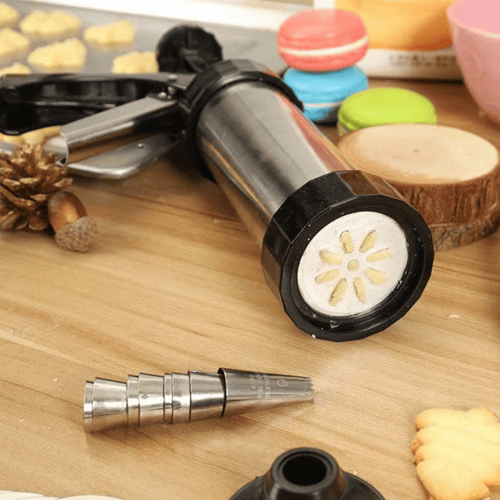 Keks-press-Set – 16 Musterteile + 8 Spritzrohre + Reinigungsbürste