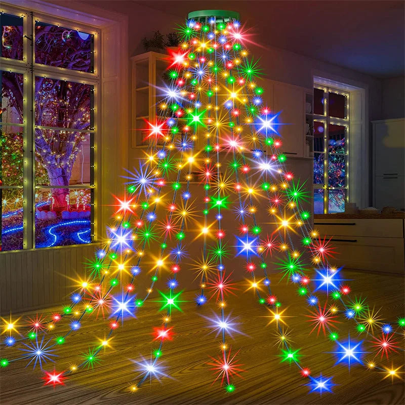 Weihnachtsbaum Wasserfalllichter