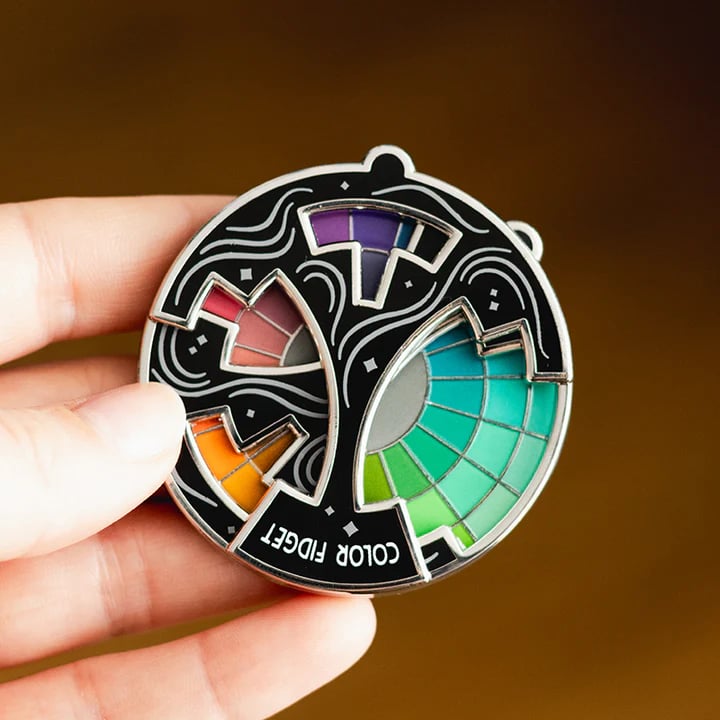 Farbiges Fidget-Anstecknadelemaillon (✨Ein Rad aus Zwanzig Farbtönen)