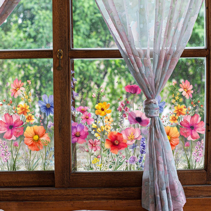 Bunte Blumenaufkleber für deine Fenster!