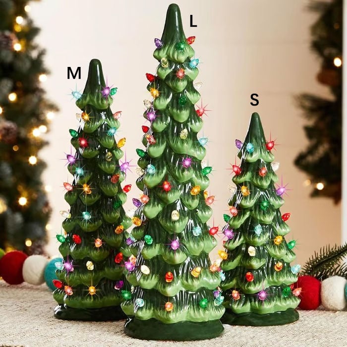 Weihnachtsbaum Tischdekoration — Atmosphärisches Licht Vollständig kabellos 3-teiliges Set