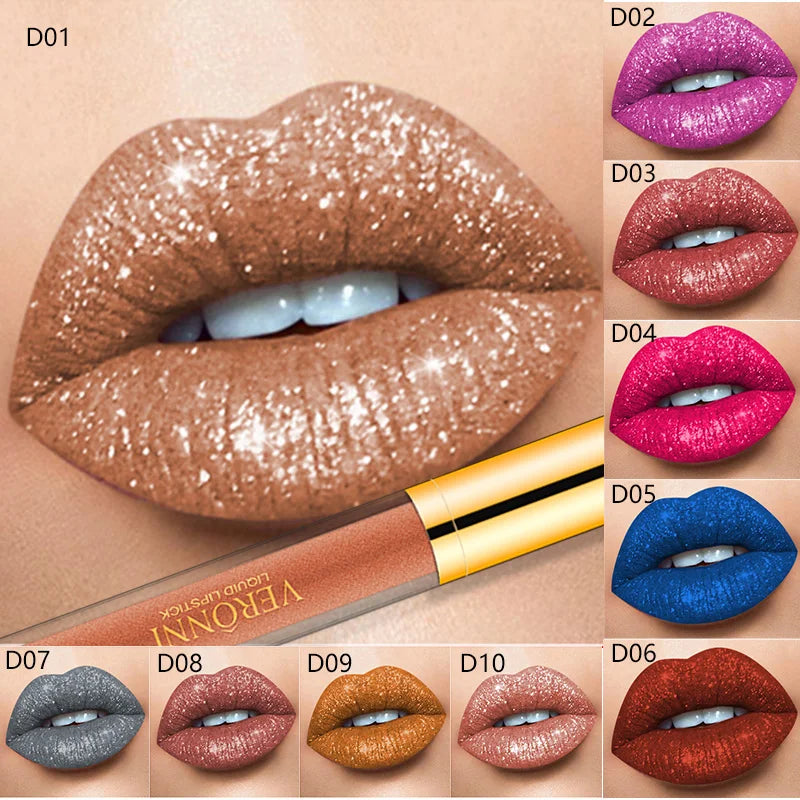 (1 + 1 Gratis) Diamond Shine Flüssiger Lippenstift