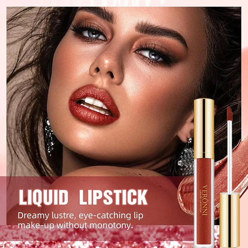 (1 + 1 Gratis) Diamond Shine Flüssiger Lippenstift