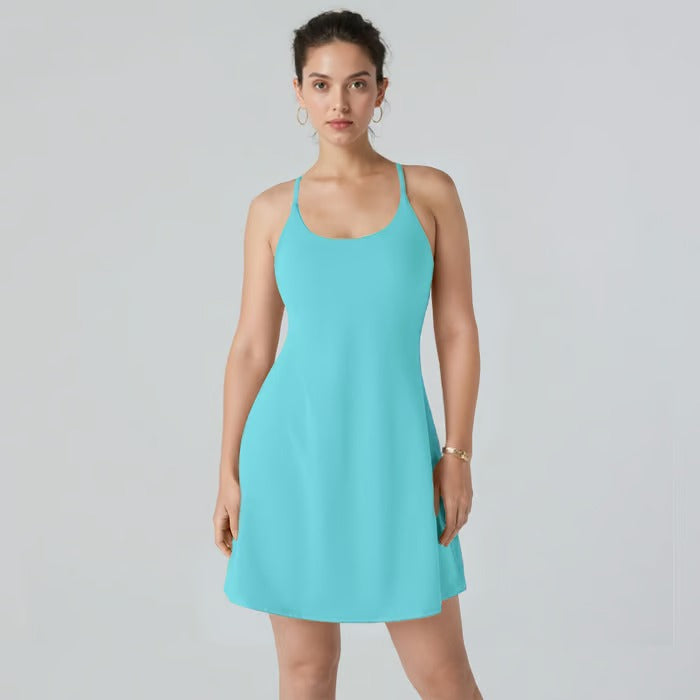 ShapeLuxe – Rückfreies Fitnesskleid für mühelosen Stil und Halt