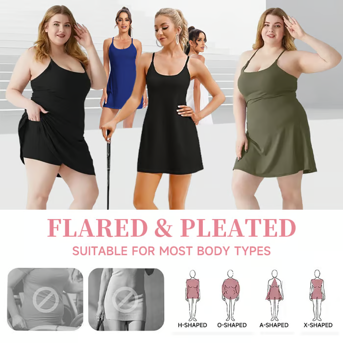 ShapeLuxe – Rückfreies Fitnesskleid für mühelosen Stil und Halt
