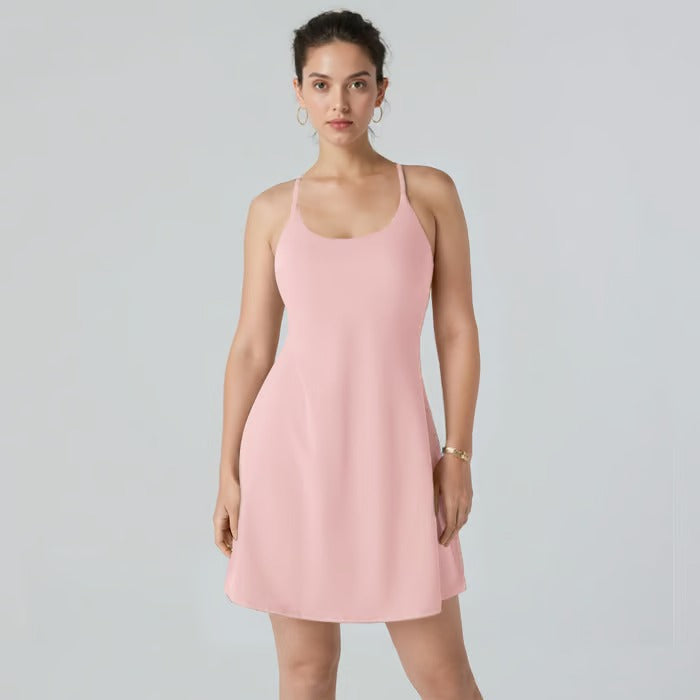 ShapeLuxe – Rückfreies Fitnesskleid für mühelosen Stil und Halt