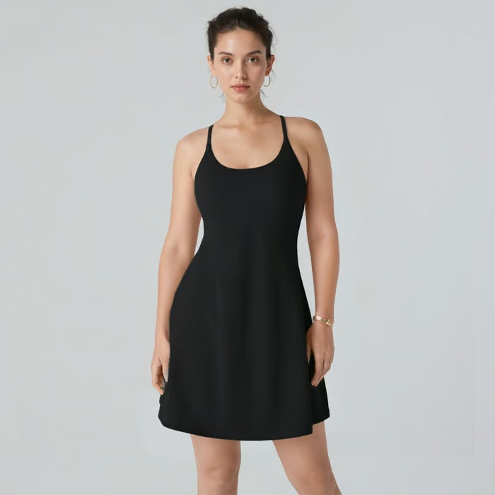 ShapeLuxe – Rückfreies Fitnesskleid für mühelosen Stil und Halt