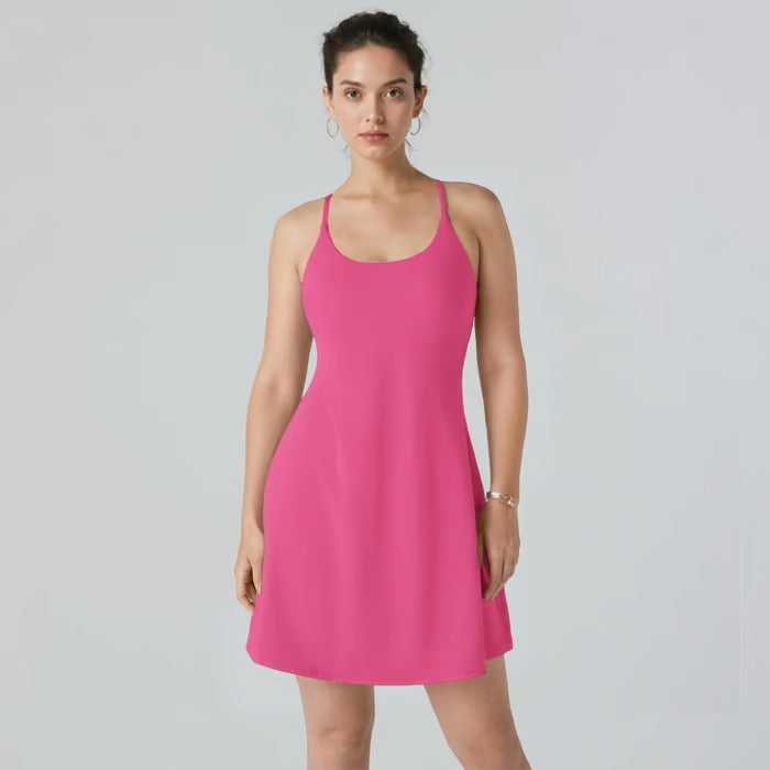 ShapeLuxe – Rückfreies Fitnesskleid für mühelosen Stil und Halt