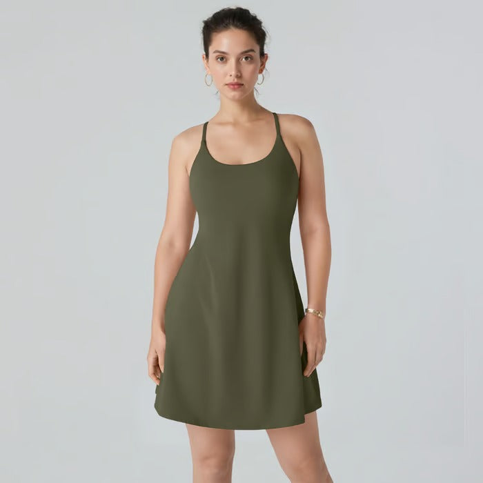 ShapeLuxe – Rückfreies Fitnesskleid für mühelosen Stil und Halt