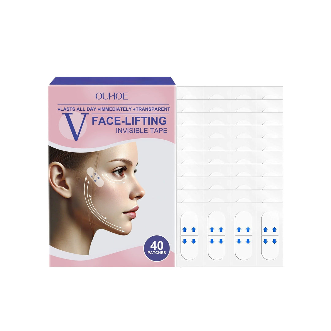 OUHOE| V-Face Lift Klebeband| Gesichtsstraffende unsichtbare Klebebänder (40 stucks)