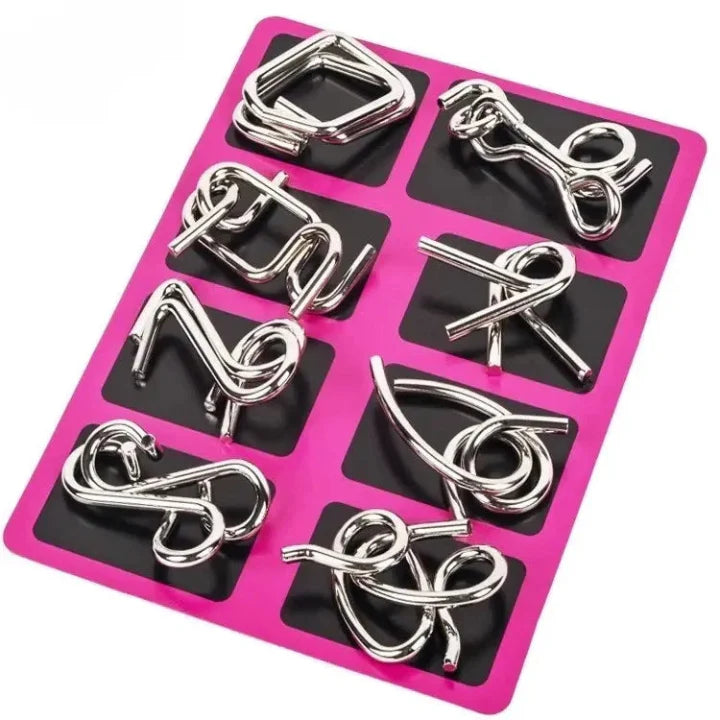 Interlock Metallpuzzle-Set — Perfekt für Weihnachten &amp; Spieleabende, 8-teilig