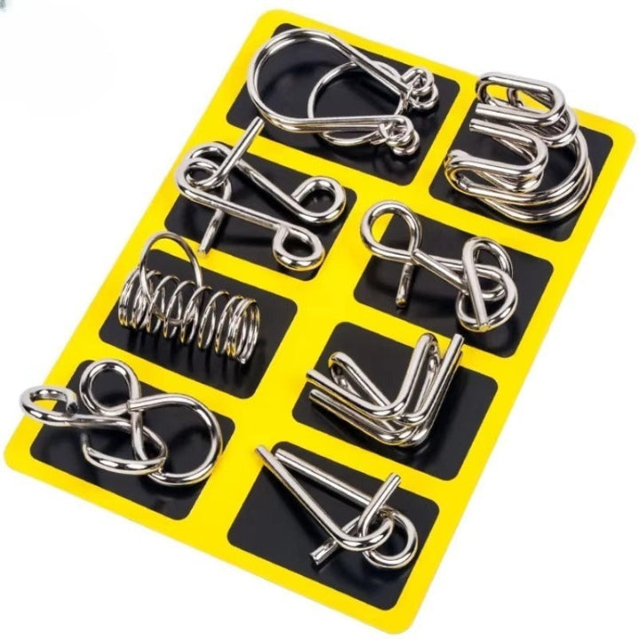 Interlock Metallpuzzle-Set — Perfekt für Weihnachten &amp; Spieleabende, 8-teilig