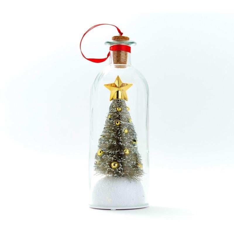 Weihnachtsbaum mit message in einer Flasche — Persönliche Nachricht verschenken
