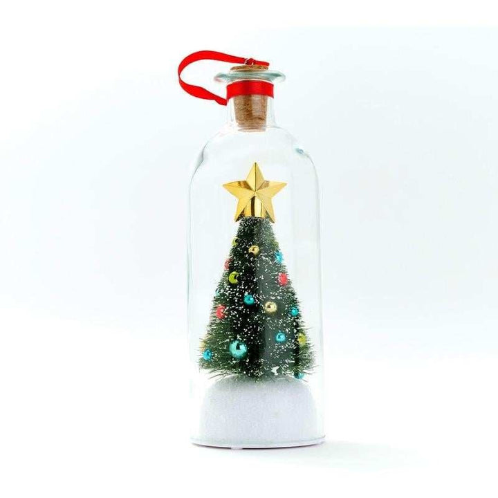 Weihnachtsbaum mit message in einer Flasche — Persönliche Nachricht verschenken