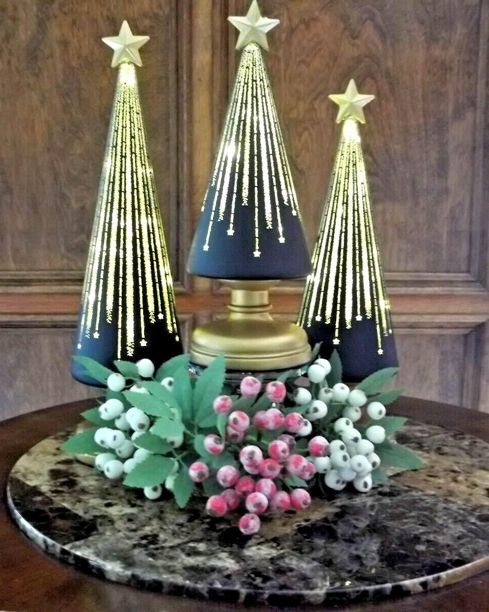Weihnachtsbaum Tischdekoration — SternenGlanz für Dinner &amp; Terrasse 3-teiliges Set