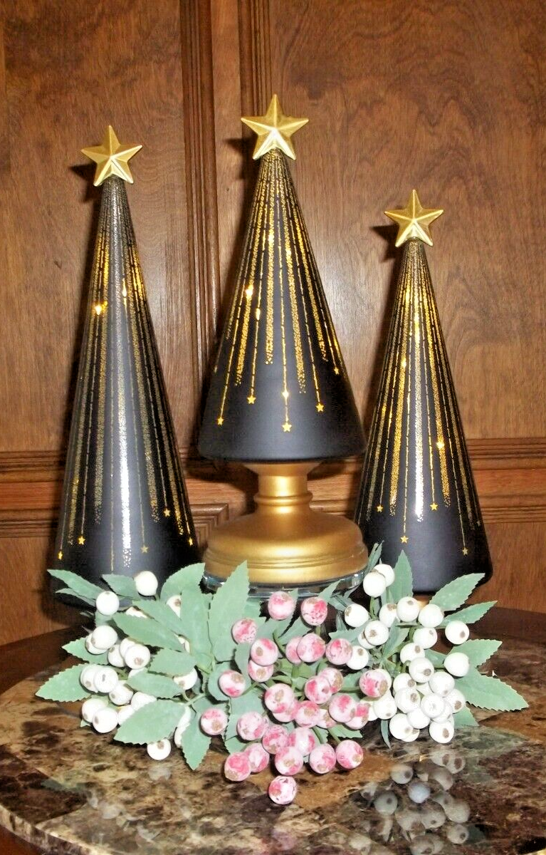 Weihnachtsbaum Tischdekoration — SternenGlanz für Dinner &amp; Terrasse 3-teiliges Set