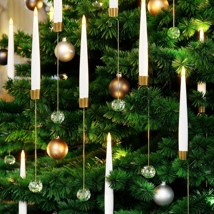 LED-Baumkerzen mit Kristallkugel – Warmes, realistisches Feiertagslicht