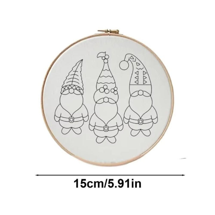 Weihnachts-Gnom-Stickerei-Set – Anfängertaugliches DIY-Weihnachtsdekoration und Baumornamente