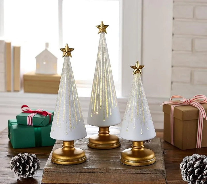 Weihnachtsbaum Tischdekoration — SternenGlanz für Dinner &amp; Terrasse 3-teiliges Set