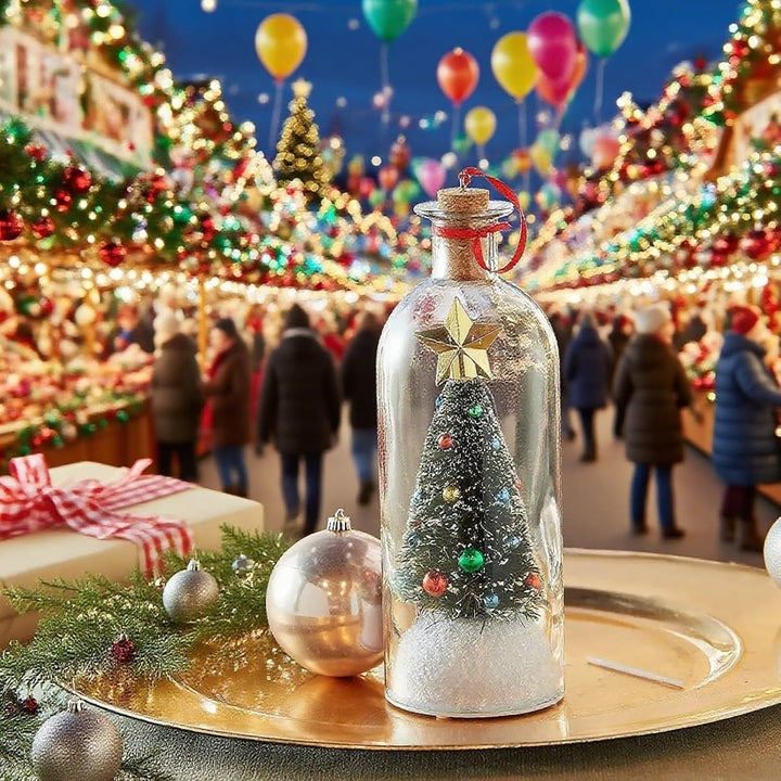 Weihnachtsbaum mit message in einer Flasche — Persönliche Nachricht verschenken
